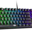 Redragon Mechanical Gaming Keyboard Wired, 11 Programmable Backlit Modes, HotSwappable Red Switch, AntiGhosting, DoubleShot PBT Keycaps, Light Up Keyboard for PC Mac