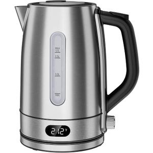 Electric Kettle,Temperature Adjustment, Stainless Steel Filter and Kettle, 1.7L Tea Kettle & Hot Water Boiler For Coffee & Tea, Automatic Shut Off, 1500W, Silver