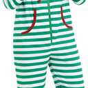 Veseacky Family Christmas Pajamas Matching Sets Adult Onesie Zipper Hooded Footed One-Piece Pjs Jumpsuits (X-Large, Men-green White Striped)