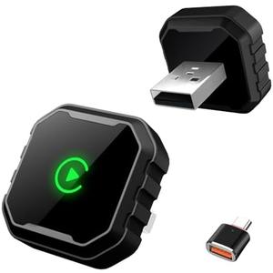 Wireless CarPlay Adapter for iPhone, 2026 Upgrade Mini USB Design for Cars Converts Wired to Wireless, Fast Connect,No Delay, Compatible with iOS 10+ & iPhone 6+, USB/Type C,Plug and Play (Black)