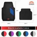 Coverado Car Floor Mats Full Set – Heavy-Duty PVC Floor Mats with Metallic Heel Pad, All-Weather Protection for Front & Rear, Non-Slip Backing, Easy-Clean Interior Liners, Blue