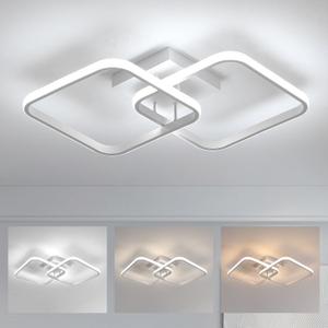 DELIPOP 23 Inch Dimmable Modern Ceiling Light, 36W 3000K/4500K/6000K Color Adjustable, Square Flush Mount Ceiling Light for Hallway Living Room Dining Room Bedroom
