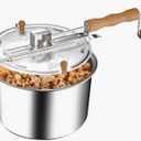 Stovetop Popcorn Maker With Wooden Handles, Silver, 5qt (529019ECS)