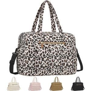 Vankor Travel Duffel Bags, Weekender Bags for Women Men Gym Duffel Bag Personal Item Travel Bag Foldable Tote Carry On Overnight Workout Bag, Leopard