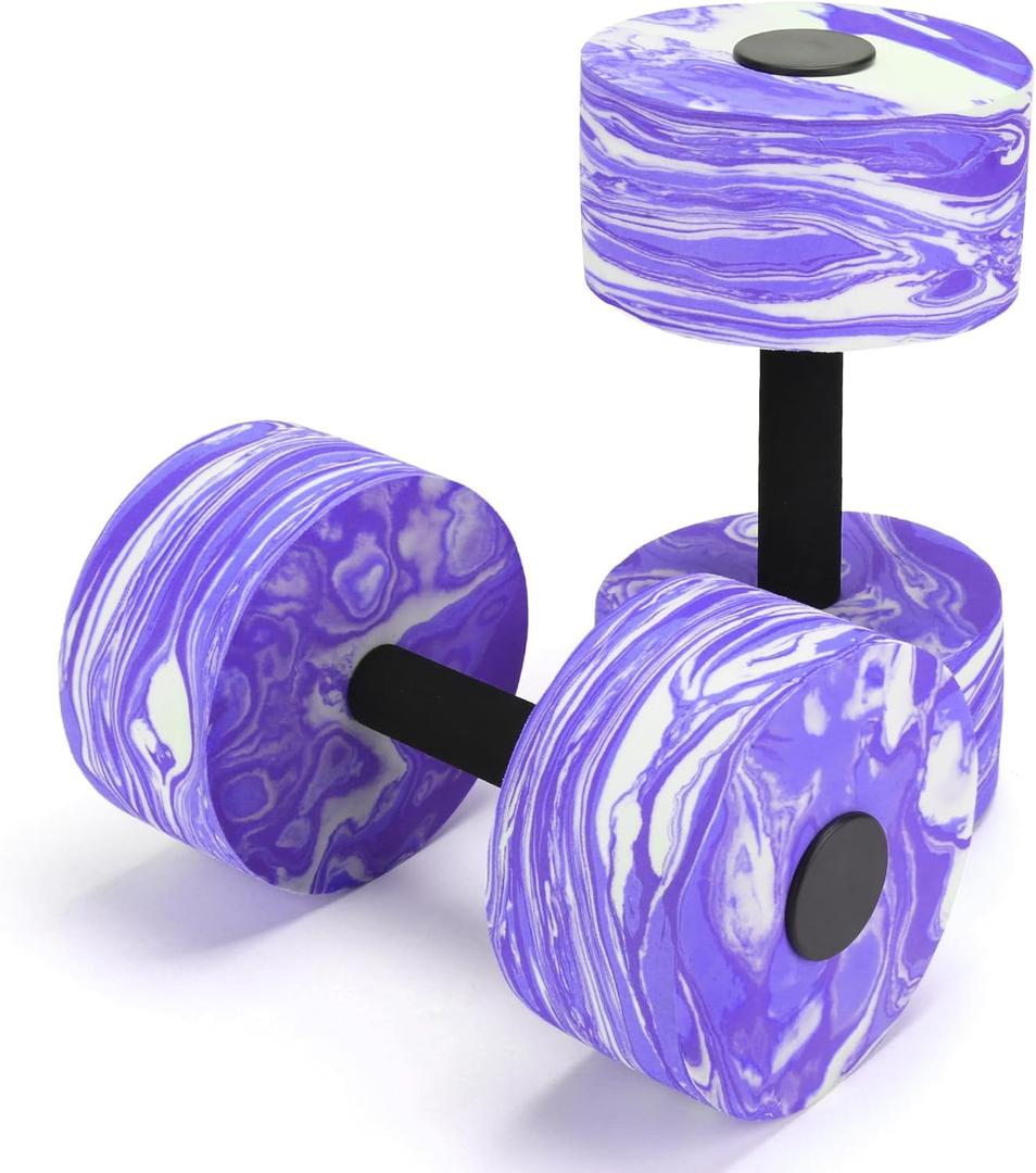 Aquatic Exercise Dumbbells, 2PCS Aqua Fitness Barbells, High-Density EVA-Foam Dumbbell Set, Pool Weights Dumbbells Set for Water Aerobics Weight Loss, Pool Fitness, Water Exercise, 
Item Weight	0.4 Kilograms
 (Purple)