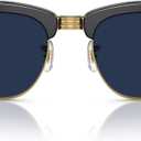 Ray-Ban Unisex Sunglasses Black On Gold Frame, Clear/Blue Lenses, 50MM (Black)