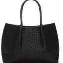 Kattee Genuine Leather Woven B... And Purse Shoulder Bag (Black)