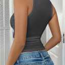 SHENHE Women's Ribbed Knit V Neck Slim Fit Basic Tank Top Layering Sleeveless Undershirt (M)