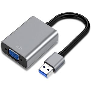 USB 3.0 to VGA Adapter for Monitor Windows 11/10 / 8, for Laptop, Multiple Monitors for Desktop PC TV