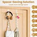 Over The Door Hooks, Metal Door Hooks for Hanging,Door Purse Organizer for Door Coat Hanger, Back of Shower for Hanging Towel Rack Clothes, Hat, Bathroom Bathroom Dorm Bedroom Closet (White-2Packs)