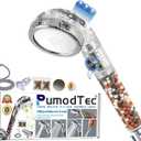 Filtered Shower Head with Handheld - High Pressure ShowerHead with Filters for Hard Water - Reduces Dry Itchy Skin, Easy Instal, 4 Modes, Water Saving, Durable, Detachable anti blocking (Transparent + Chrome)