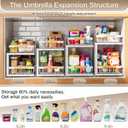 ADBIU Under Sink Organizer 2 Pack, Adjustable Height (11"-15.75") Under Cabinet Storage, 2 Tier Pull Out Sliding Drawers for Kitchen Bathroom, Heavy Duty Metal Shelf, White