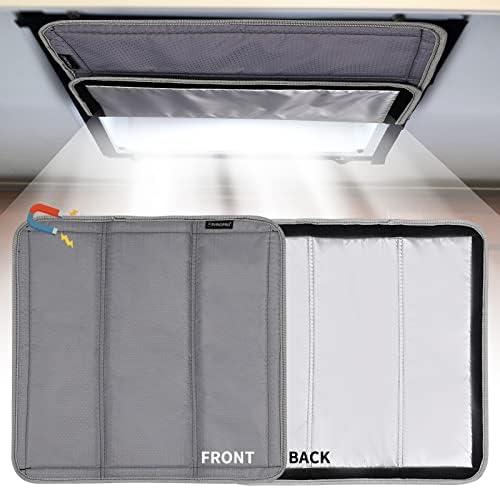 Rvingpro Foldable RV Vent Shade, 16"x16", Blackout & Reflective, Silver Grey