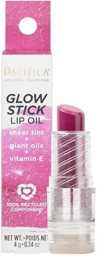Pacifica Lipstick Oil – Glow Stick Lip Tint Oil - Hydrating Tinted Lip Balm with Vitamin E for Moisturized Lips, Sheer Tint & Natural Gloss, Vegan & Cruelty-Free, 0.14 oz (Sunrise)
