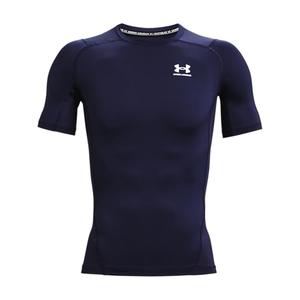Under Armour Men's Armour HeatGear Compression Short-Sleeve T-Shirt , Midnight Navy (410)/White, Medium