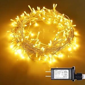 ILLUMINEW 300 LED Outdoor Indoor String Lights, 108ft Safety Plug in 8 Modes Christmas Halloween Decorations, Summer Twinkle Lights, Christmas Tree Fairy Lights for Bedroom, Party Decor
