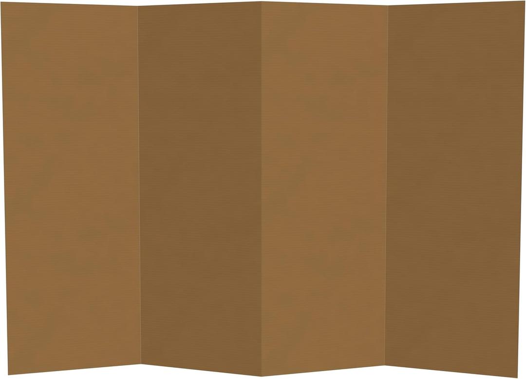4 ft. Short Brown Temporary Cardboard Folding Screen - 4 Panels