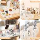 10 PCS Buffet Risers, Large Food Risers for Buffet Table, Food Display Risers for Party, White Acrylic Boxes Dessert Table Display Set, Risers Display Stands (Size 10" 9" 8" 7" 6" 5" 5" 4" 4" 3", Transparent)