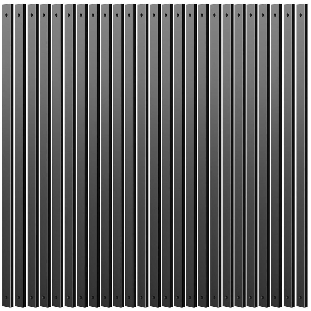 Deck Balusters, 26 Inch, Straight Flat Baluster, Black, Metal Deck Stairs Railing, 50 Pack Hollow Rectangle Deck Balusters for Deck Railing
