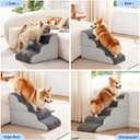 ZOMISIA Dog Stairs Ramp for High Beds - 5 Step Pet Stairs for Small to Large Dogs, 35D Foam Dog Steps for Couch with Non-Slip Bottom Grey