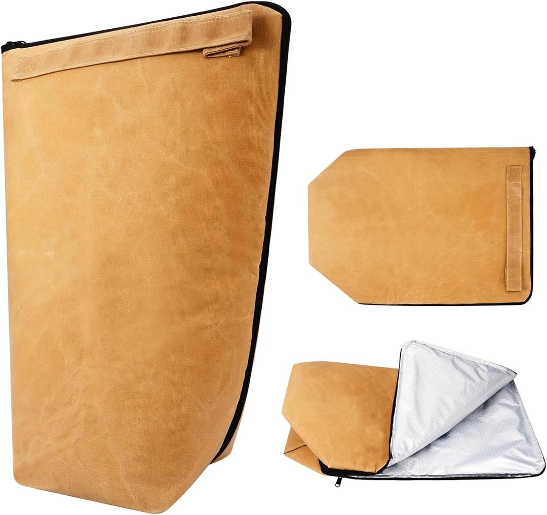 22" BBQ Blanket for Resting Meat, Waxed Canvas Insulated Smoker Bag, Meat Blanket for Juicy Brisket, Pork Shoulders, Turkey, Grilling Gifts for Men Dad