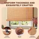 Bamboo Blinds for Interior Windows, 42"W X 63"H Bamboo Roller Shades Indoor | Roll Up Shades Light Filtering for Outdoor Patio, Decks, Porch, Backyards Natural Bamboo Material, Easy to install