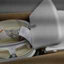 KUB Foldable Baby High Chair for Family (White& Wood-Printed Metal)