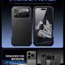 for iPhone 17 Pro Max Case 6.9" with Belt Clip Holster,Compatible with MagSafe,Anti-Drop,Shockproof,Heavy Duty Protection,w/Screen Protector,with 360Rotating Kickstand,Black