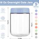 Overnight Oats Containers with Lids, 16oz Wide Mouth Mason Jars with Lids, 9 Pack Glass Jars with Airtight lid for Chia Pudding Yogurt Salad, Meal Prer Oatmeal Jars