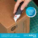 INTERNET'S BEST Premium Utility Knife Set | Retractable Box Cutter with Rubber Handle | Heavy-Duty Cutting for Cardboard, Carpet, Plastic | Retractable Blade | Includes 2 Razor Knives & Extra Blades