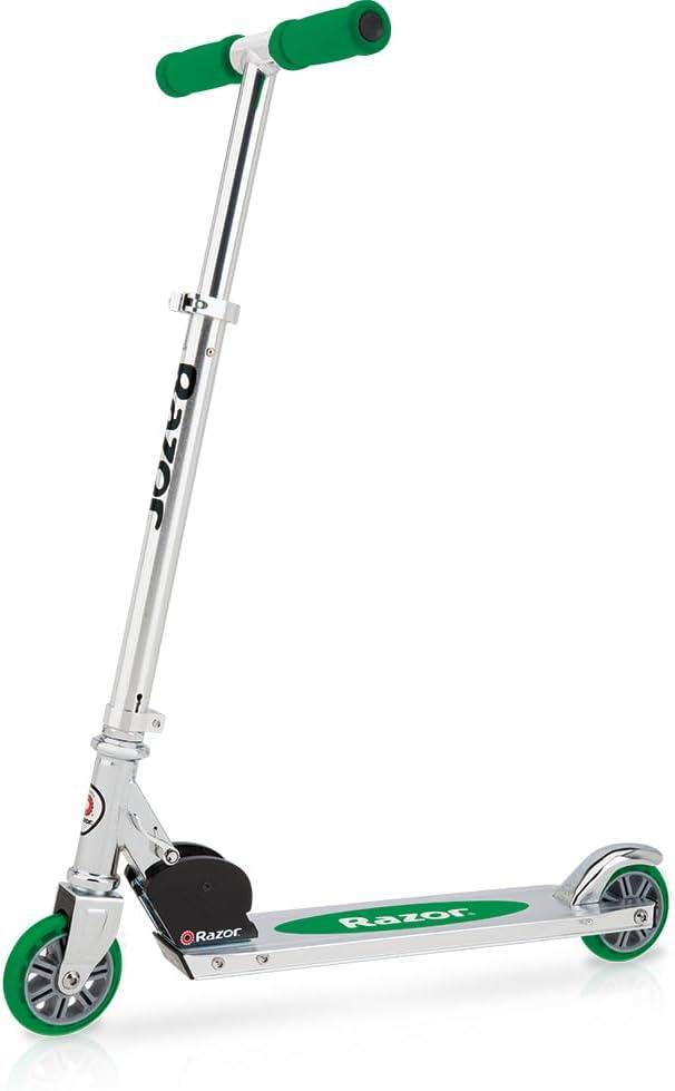 Razor A Kick Scooter for Kids - Lightweight, Foldable, Aluminum Frame, and Adjustable Handlebars (Green)