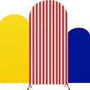 3 Pcs Arch Stand Covers for Wedding Theme Birthday Party Decoration 4ft, 5ft, 6ft Print Arch Backdrop Stand Covers Spandex Fitted for Wedding Birthday Party (Carvinal Color)