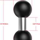 Double 1" Ball Mount Base Ball Adapter Compatible with RAM Mounts B Size 1 inch Double Ball Socket Arms, Black-2