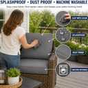 4 Pack Patio Cushion Covers Only, Outdoor Deep Seat Cushion Covers 24x24x4 Inch and Back Pillow Covers 24x20 Inch, Waterproof Fade-Resistant Replacement Slipcovers with Side Zipper (Light grey)