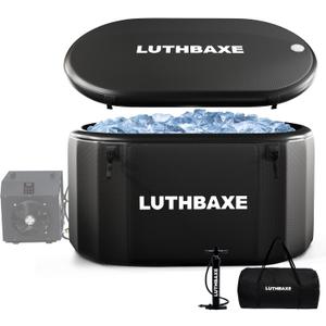 Cold Plunge | Upgraded 218 Gallon Inflatable Ice Freestanding Bathtub with 5 Layers Durable Design | Portable Cold Water Bath for Athletes' Recovery | Ice Bath for Outdoor and Camping | Black