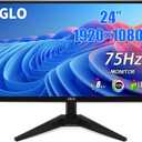 24 Inch Computer Monitor for Office & Student, Full HD 1080P IPS Display (1920x1080), 75Hz Refresh Rate, 2ms Response Time, 98% sRGB, 178° Wide Viewing Angle, VGA & HDMI Input, VESA Mountable, Black