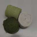 Green Ribbon 1-1/2 x 15 Yards Handmade Cotton Frayed Fringe Fabric Ribbons for Crafts Flower Bouquets Wedding Baby Shower Home DIY Decor