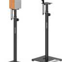 Vondynote Bookshelf Speaker Stands Pair Height Adjustable 31"-50" Floor Speaker Stands for Rear Surround Sound Speakers with Cable Management
