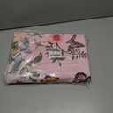 Floral Round Rug 4ft - Washable Circle Rug Soft Large Circle Carpet for Bedroom Living Room Kitchen Nursery, Pink