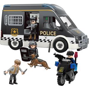Police Car Toy Truck for Kids 3-8, Large Toy Cars with Lights & Sounds, Emergency Vehicle Toddler Toys, Law Enforcement Role Playset, Play & Learn Toddler Toys Ages 3 4 5 6 7 8 9 10 11 12 (Police)