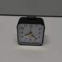 Small Analog Travel Alarm Clock, Battery Operated Desk Table Shelf Clock for Kids, Quieter Bedside Alarm Clocks for Bedrooms Bathroom Living Room Kitchen, Black