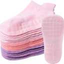 Baby Non Slip Ankle Socks with Grippers for 0 Months-10 Years Old Walking Socks (9-pairs/2402c)