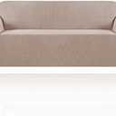 PrinceDeco Stretch Sofa Cover Couch Covers for 3 Cushion Couch Furniture Protector Sofa Covers with Non Slip Elastic Bottom Pet Friendly Articles, Sofa(72 to 92 in), Sand