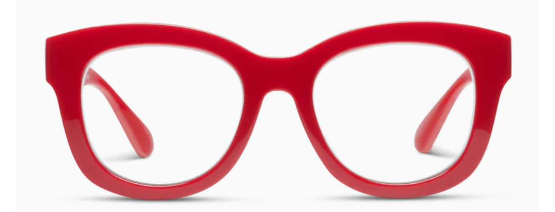 Peepers by PeeperSpecs Women's Center Stage Square Oversized Blue Light Blocking Progressive Reading Glasses, +2.00