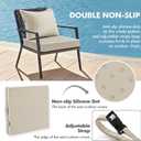 MIULEE Beige Outdoor Seat Cushion 22x24 Inch Waterproof & 3 Year Fade Resistant Deep Seat and Back Cushion for Patio Furniture Chair Sofa Couch with Handle and Adjustable Straps