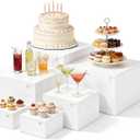 Dessert Table Display Set,6pcs Buffet Risers,Dessert Table Display Set,White Buffet Risers,Acrylic Boxes For DisplayWhite,DessertTable DisplaySet,Cube Boxes NestingRisers(8"-7"-6"-5"-4"-4")
