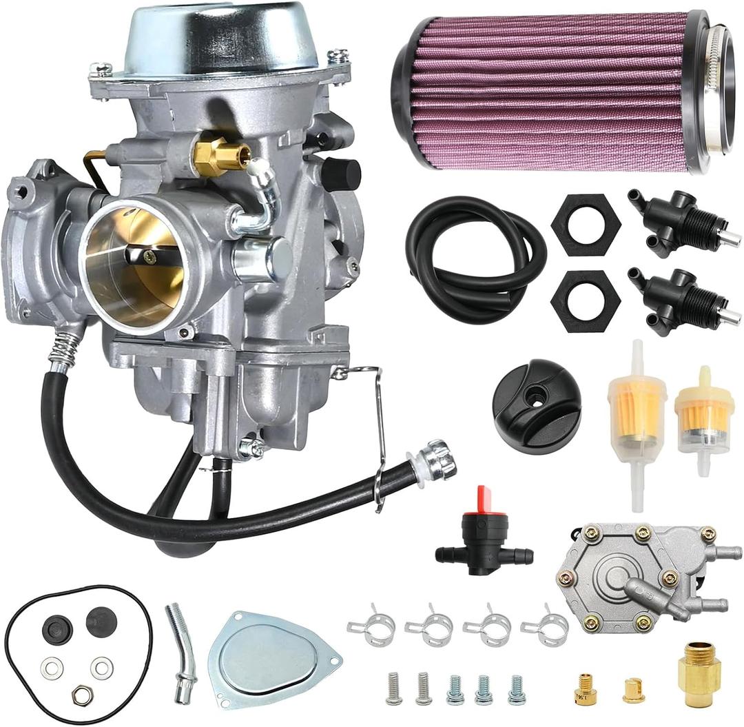 Carburetor Carb Kit Replacement for Polaris Sportsman 500 Carburetor 500 HO 4X4 2001-2005 2010-2012 Scrambler 500 4x4 1997-2009 w/Air Filter Fuel Pump Kit, Replace 3131557 3131453