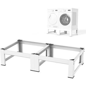 28''W Washer and Dryer Pedestals - 12.6" Height Heavy Duty Metal Laundry Pedestals for Washer and Dryer, Easy Install Risers for Washer and Dryer, White