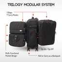 Trilogy Modular System I Modular 4-wheel spinner carry-on, with two zip-off bags! All 3 are Expandable! You get 3 bags in 1! Mix and match; take apart to fit crowded airplane spaces (Black), 13.5" x 12" x 22"