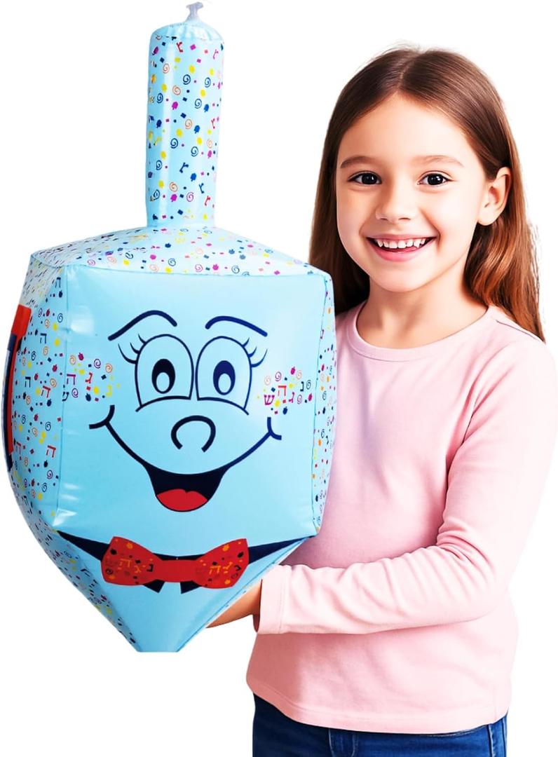 Rite Lite Inflatable Chanukah Dreidel Decoration - Hanukkah Gifts, Blow Up Outdoor Indoor Yard Dcor Goodie Bag Rewards Jewish Holiday Party Favors Toys For Kids 24"H